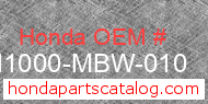 Honda 11000-MBW-010 genuine part number image