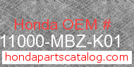 Honda 11000-MBZ-K01 genuine part number image