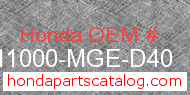 Honda 11000-MGE-D40 genuine part number image