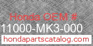 Honda 11000-MK3-000 genuine part number image