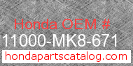 Honda 11000-MK8-671 genuine part number image