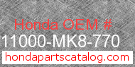 Honda 11000-MK8-770 genuine part number image