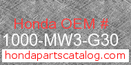 Honda 11000-MW3-G30 genuine part number image