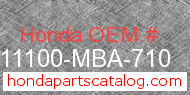 Honda 11100-MBA-710 genuine part number image