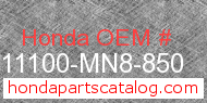 Honda 11100-MN8-850 genuine part number image