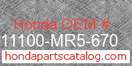 Honda 11100-MR5-670 genuine part number image