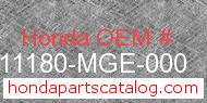 Honda 11180-MGE-000 genuine part number image