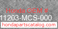 Honda 11203-MCS-000 genuine part number image