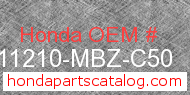 Honda 11210-MBZ-C50 genuine part number image