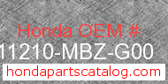 Honda 11210-MBZ-G00 genuine part number image