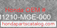 Honda 11210-MGE-000 genuine part number image