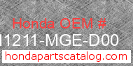 Honda 11211-MGE-D00 genuine part number image