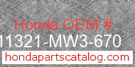 Honda 11321-MW3-670 genuine part number image