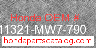 Honda 11321-MW7-790 genuine part number image