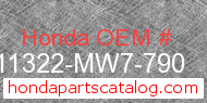 Honda 11322-MW7-790 genuine part number image