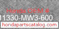 Honda 11330-MW3-600 genuine part number image