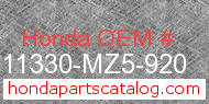 Honda 11330-MZ5-920 genuine part number image