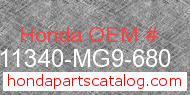 Honda 11340-MG9-680 genuine part number image