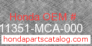 Honda 11351-MCA-000 genuine part number image