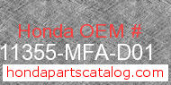 Honda 11355-MFA-D01 genuine part number image