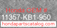 Honda 11357-KB1-950 genuine part number image