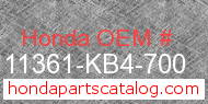 Honda 11361-KB4-700 genuine part number image