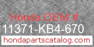 Honda 11371-KB4-670 genuine part number image