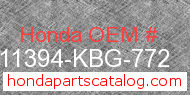 Honda 11394-KBG-772 genuine part number image