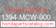 Honda 11394-MCW-000 genuine part number image