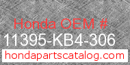 Honda 11395-KB4-306 genuine part number image