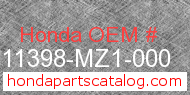 Honda 11398-MZ1-000 genuine part number image