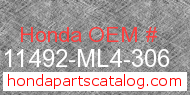 Honda 11492-ML4-306 genuine part number image