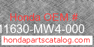 Honda 11630-MW4-000 genuine part number image