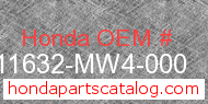 Honda 11632-MW4-000 genuine part number image
