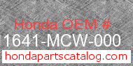 Honda 11641-MCW-000 genuine part number image
