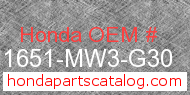 Honda 11651-MW3-G30 genuine part number image