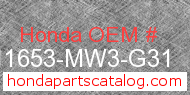 Honda 11653-MW3-G31 genuine part number image