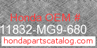 Honda 11832-MG9-680 genuine part number image