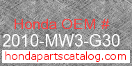 Honda 12010-MW3-G30 genuine part number image