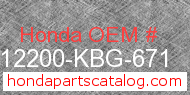 Honda 12200-KBG-671 genuine part number image