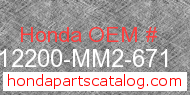 Honda 12200-MM2-671 genuine part number image
