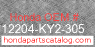 Honda 12204-KY2-305 genuine part number image