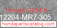 Honda 12204-MR7-305 genuine part number image