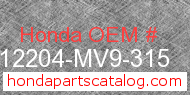 Honda 12204-MV9-315 genuine part number image