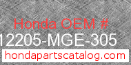 Honda 12205-MGE-305 genuine part number image
