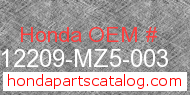 Honda 12209-MZ5-003 genuine part number image