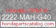 Honda 12222-MAH-G40 genuine part number image
