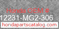 Honda 12231-MG2-306 genuine part number image