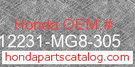 Honda 12231-MG8-305 genuine part number image