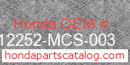Honda 12252-MCS-003 genuine part number image